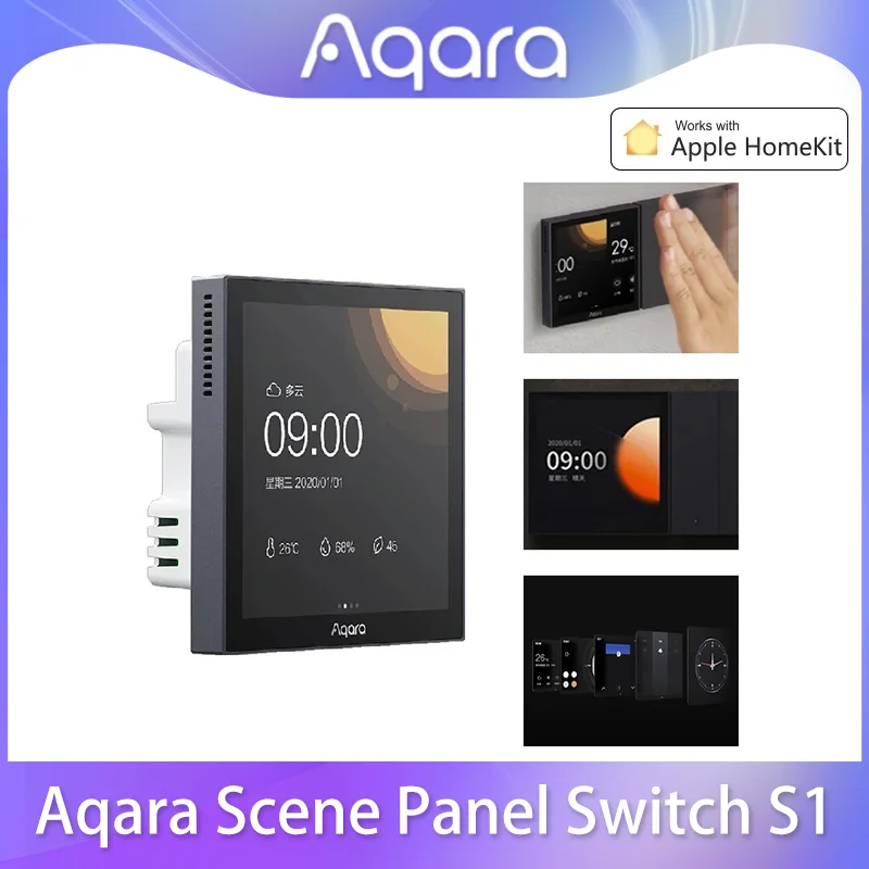 

Умная панель Aqara S1 с сенсорным экраном 3,95 дюйма, Homekit, голосовое управление, AI, распознавание жестов приложении HomeKit