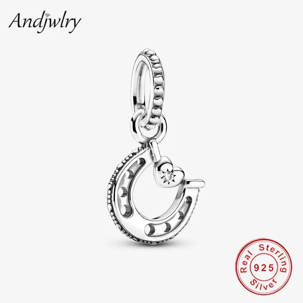 

Fit Bracelet Charms Silver 925 Original Horseshoe Round Heart Bead Bracelet&Bangle Jewelry Berloque