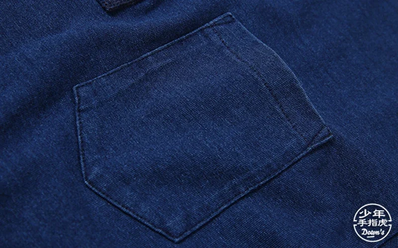 Футболка BOB DONG окрашенная в растениях индиго хенли винтажная модная футболка с