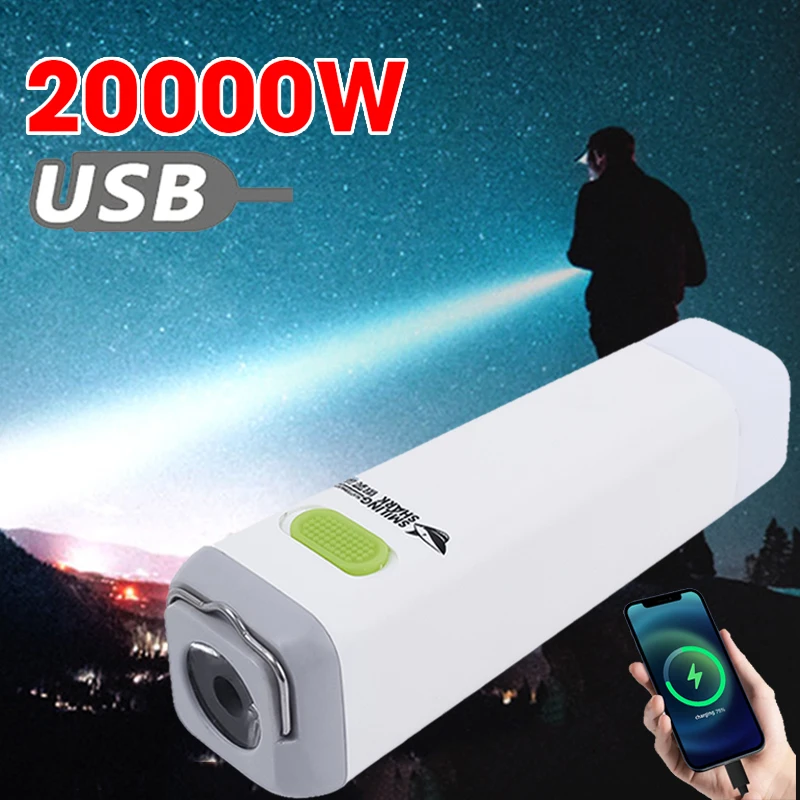 

Portable Mini Flashlight High Light Torch USB Charging Flashlight Power Bank 2 In 1 Torch Waterproof Camping Powerful Flashlight