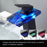 waterfall faucet bathroom faucet basin faucet hot and cold water mixing faucet sink faucet changes color with temperature