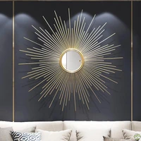 gold decorative mirrors living room wall hanging room decor aesthetic large wall mirror espejos home decoration accessories