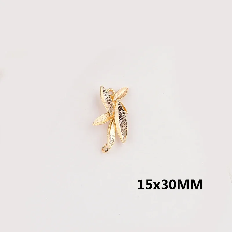 Латунная ветка с покрытием 24-каратным золотом 4 шт. бриллиантовые серьги ожерелье