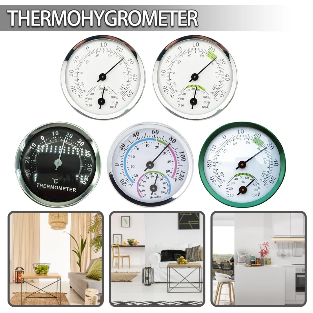

Mini Thermometer Precise Analog Hygrometer Humidity Temperature Gauge Home Office Wall Indoor Temperature Measure Tools