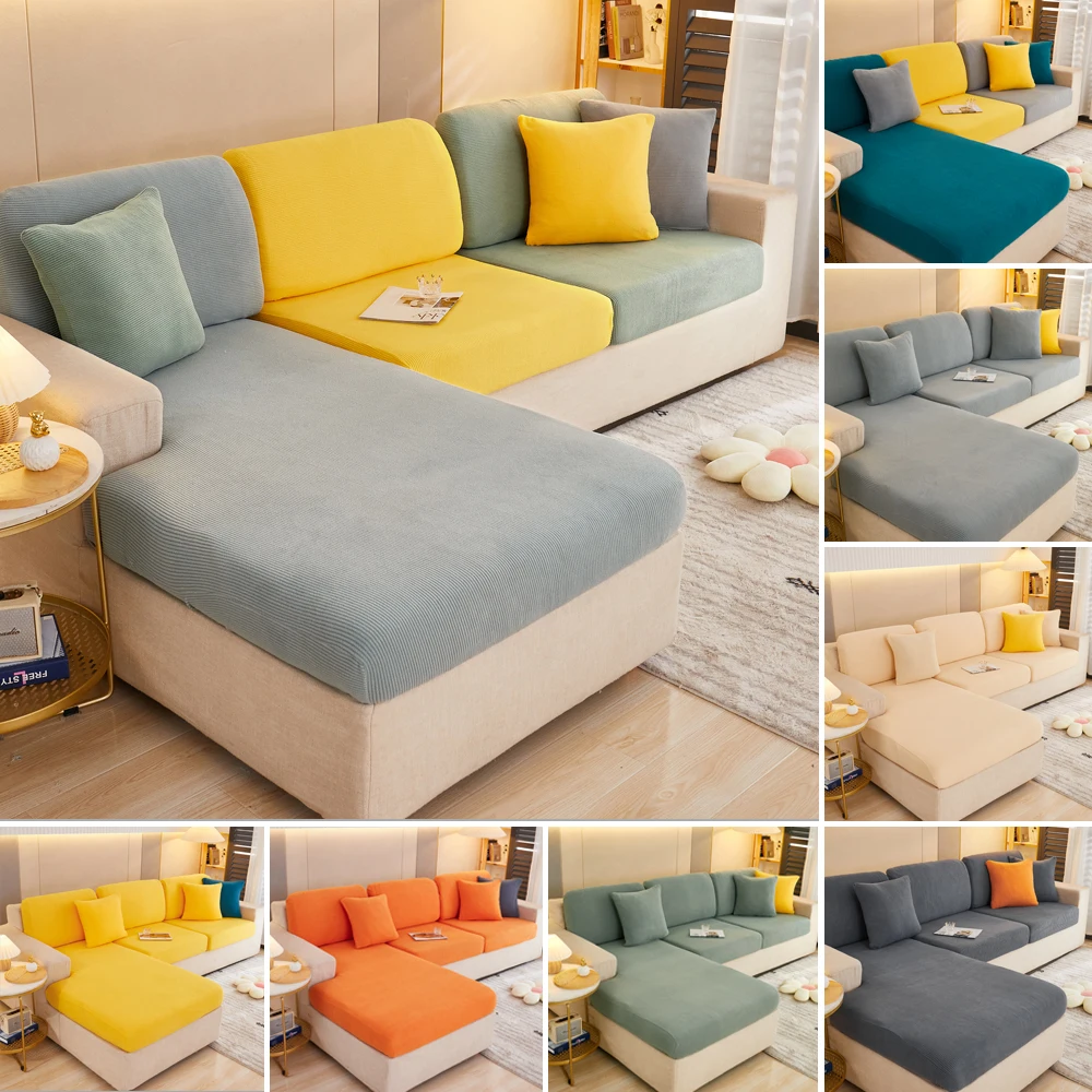 

Vertical Stripe Sofa Cushion Cover Luxury Home Decor Sectional Sofa Cover Separate Corner Sofa Covers for Pets Kids Living Room