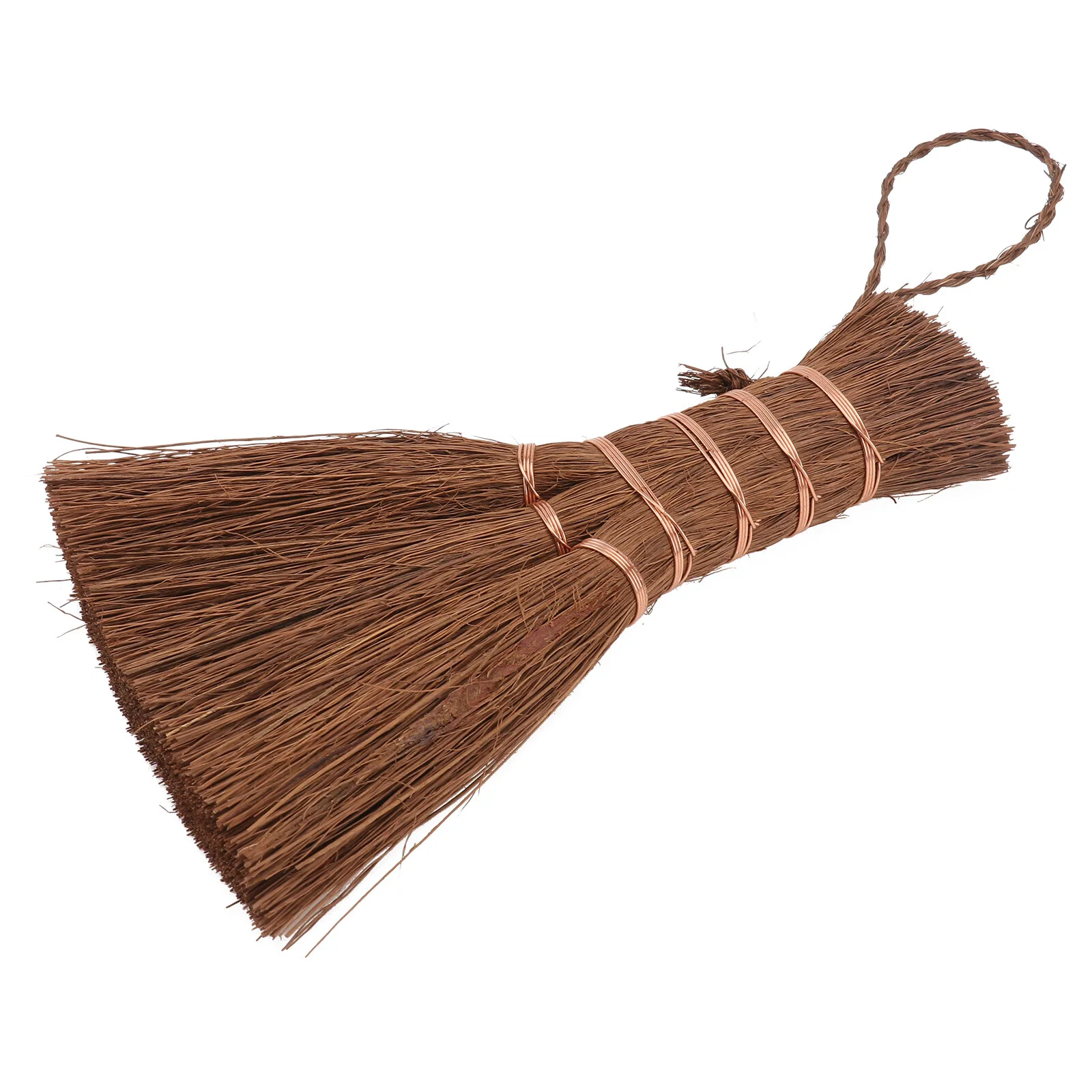 

Mini Toys Dustpan Delicate Corner Broom Ceremony Cleaning Natural Material Collector Palm Useful Brown Silk Desktop Tool Child