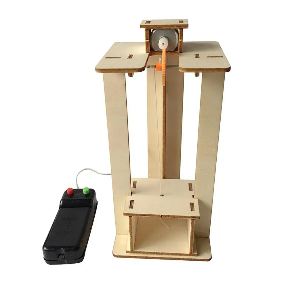 

Teenager Wooden Elevator Function Principle Toys DIY Assembled Electric Lift Toys for Children Science Experiment Kits STEM Toys