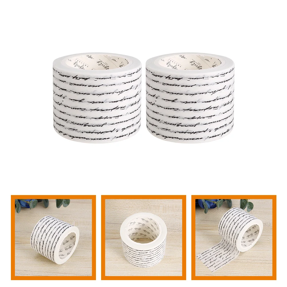

2 Rolls of Scrapbooking Tapes Self-adhesive Hand Account Decorative Formula Tapes