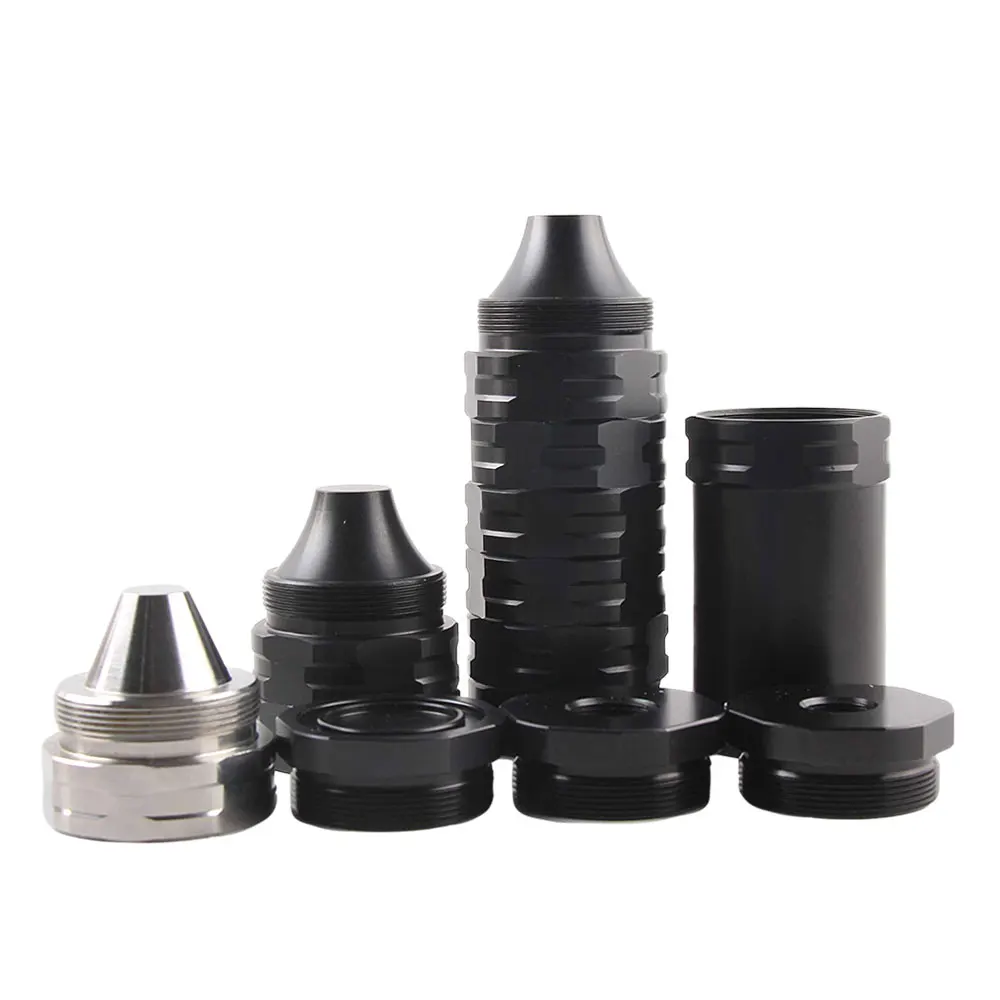 

8.5"L 1.55"OD Aluminium 1.375x24 Modular Radial baffle cup 5/8x24 1/2x28 cap oil Solvent Cleaning Tube Filter Kit +booster +JIG