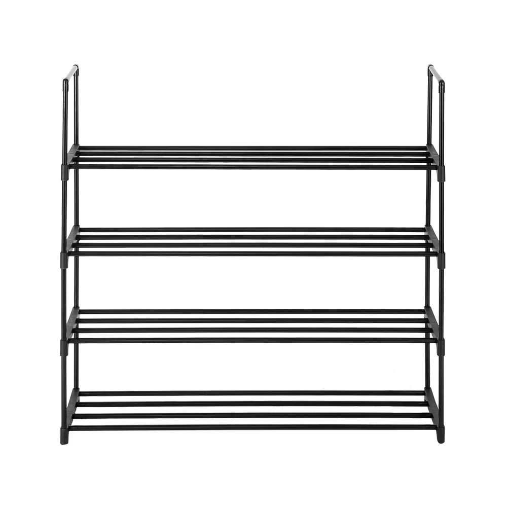 

Shoe Rack Tower Shelf 4 Tiers Storage Organizer For Bedroom Entryway Hallway and Closet Black Color[US-Stock]