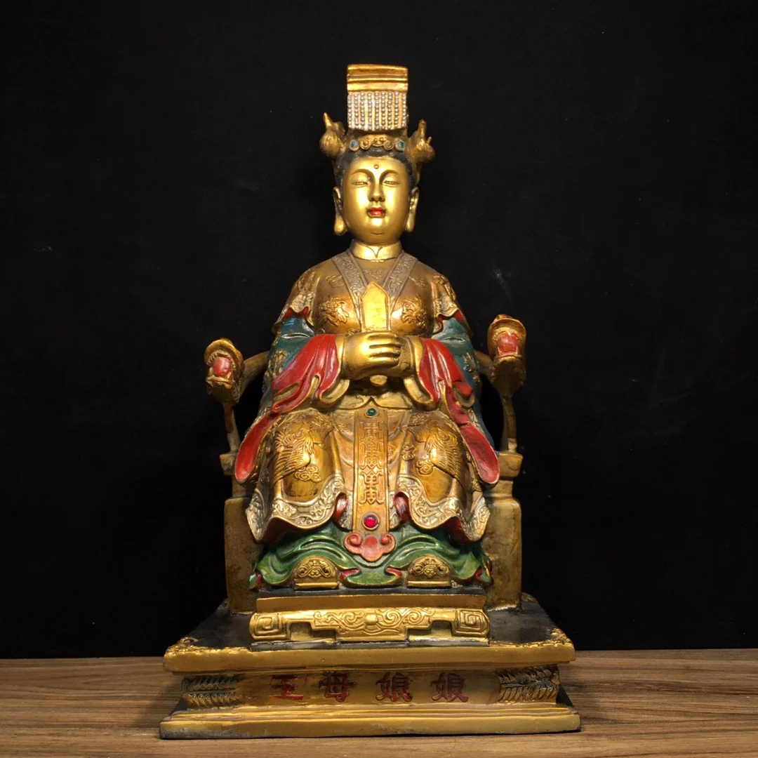 15-дюймовая коллекция тибетского храма старая бронзовая окрашенная мозаика