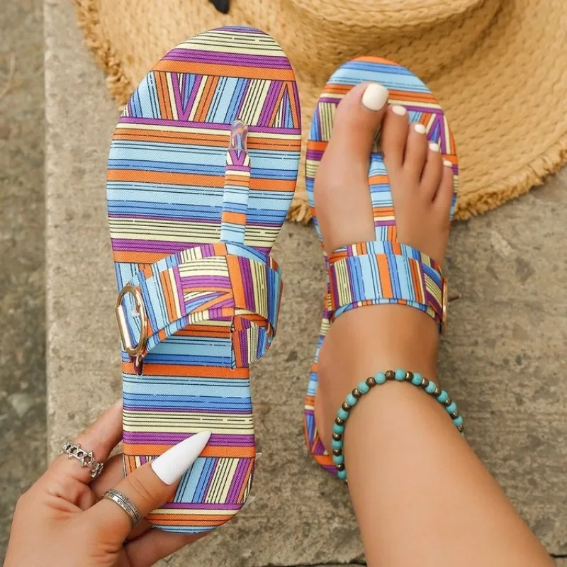 Женские сандалии на плоской подошве повседневные шлепанцы для пляжа и отдыха