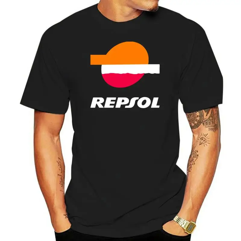 

Новая рубашка с логотипом Repsol, черная, белая мужская футболка, бесплатная доставка