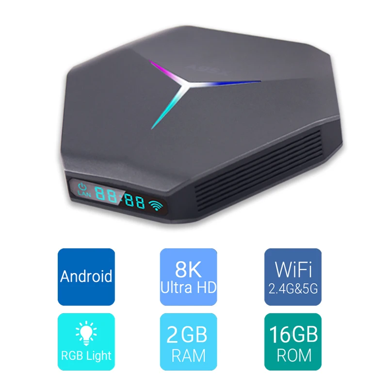 

ТВ-приставка Android 11 Amlogic S905X4 A95X F4 RGB светильник BOX Dual Wifi 8K 4K 3D Youtube Media Player, ТВ-приставка