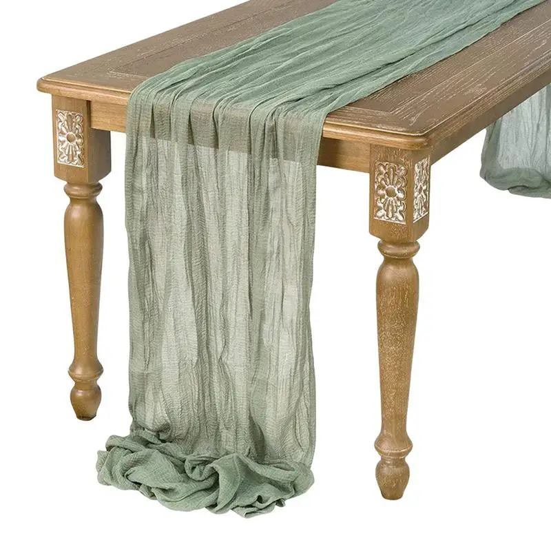 

Gauze Table Runner Dinning Table Decoration 90*180CM Rustic Country Boho Beach Wedding Party Table Decor Christmas Table Party