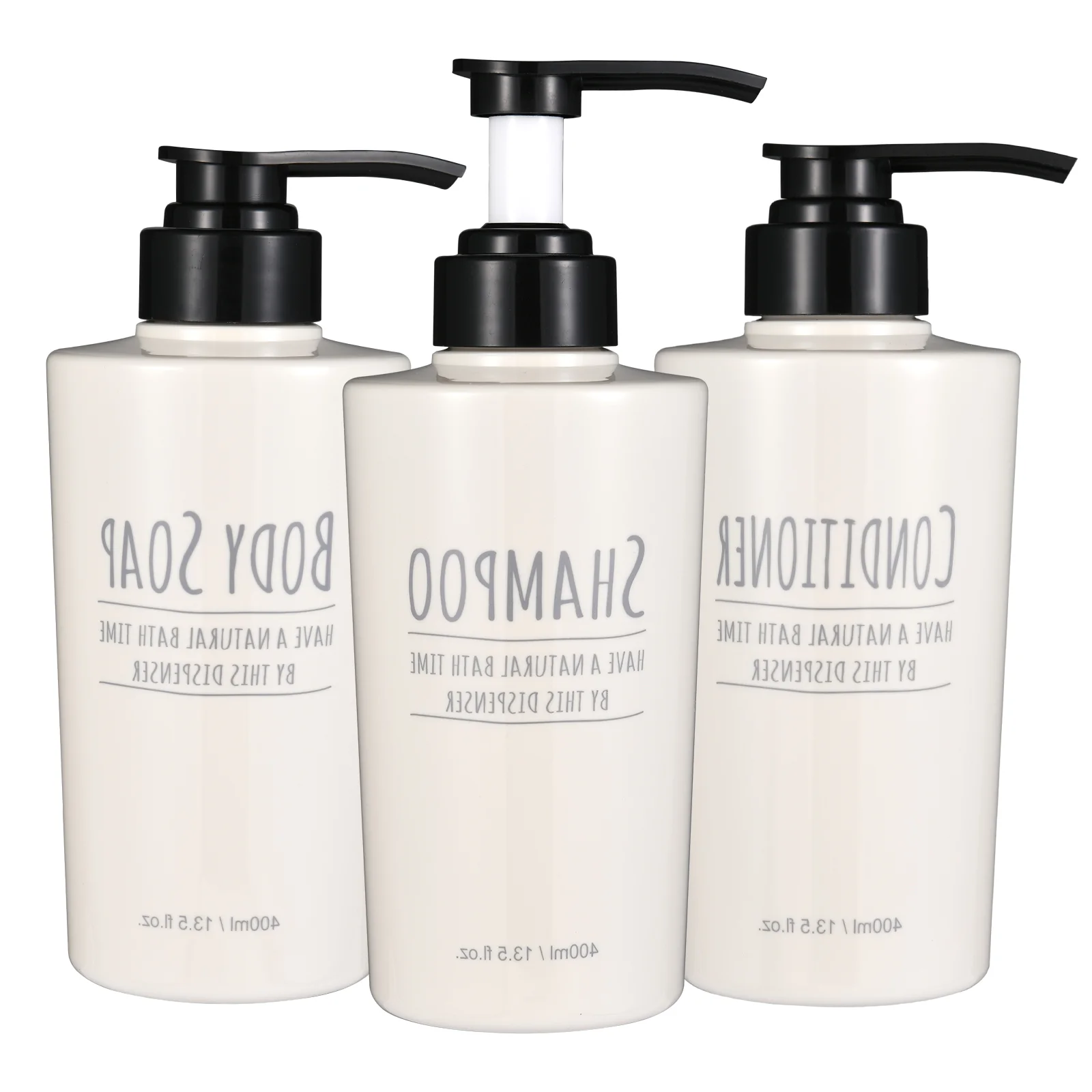 

3pcs Liquid Soap Dispenser Bottle Set Shampoo Shower Gel Body Wash Bottle Outdoor Travel Empty Bottle Set 400ml