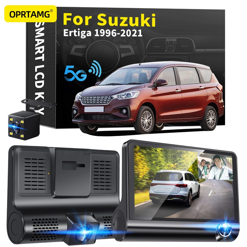 

OPRTAMG Dash Cam Car DVR 3 Cameras Lens 4.0 Inch 1080P dashcam For Suzuki Ertiga 1996 2000 2001 2002 2003 2004-2020 2021 2022