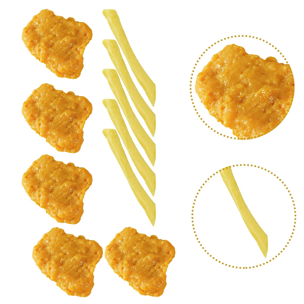Фри куриные Nuggets искусственная и французская имитация обжаренной модели еда для