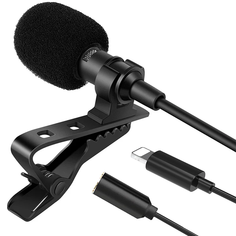 Mini Microphone for iPhone Portable Clip-on Lapel Microphone For iPhone iPad Xiaomi Android Smartphone DSLR  Camera PC Laptops