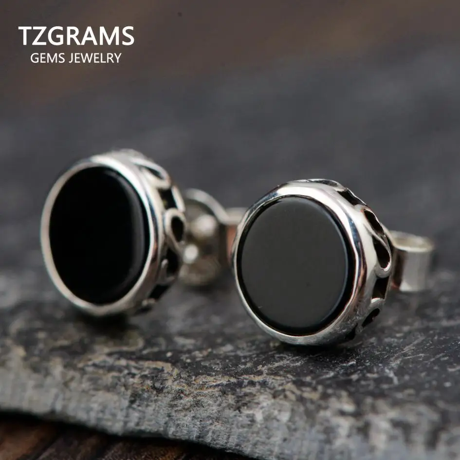 

Женские серьги-гвоздики из серебра 925 пробы, с ониксом