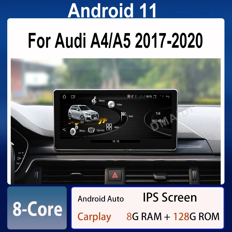 

Car Multimedia Player 10.25inch Android 11 8+128G GPS Navigation For Audi A4 A4L B8 A5 2009-2017 CarPlay