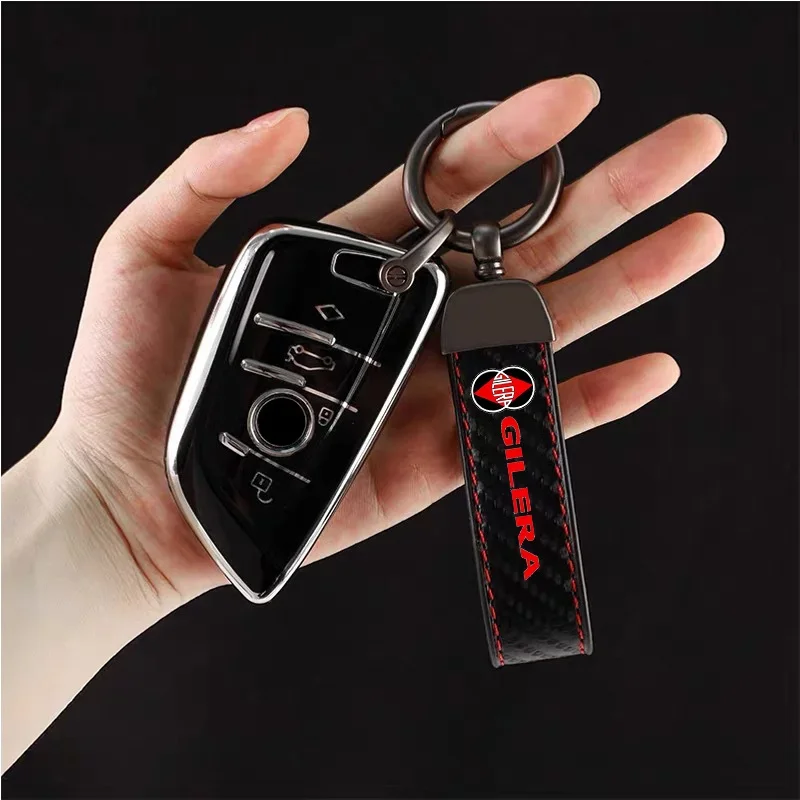 1 шт. аксессуары для ключей из искусственной кожи и углеродного волокна мотоцикла