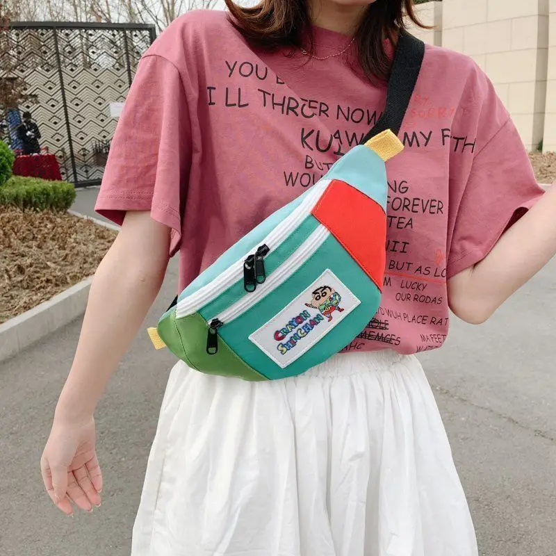 

Kawaii Crayon Shin-Chan Anime Hobby Messenger Bag Chest Bag Waist Bag New Versatile Portable Mobile Phone Change Storage Bag