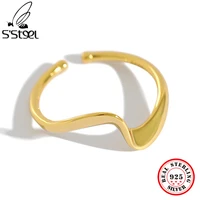 ssteel sterling silver 925 gold adjustable ring irregular gifts for women casual designer personalized luxury 2022 accessories