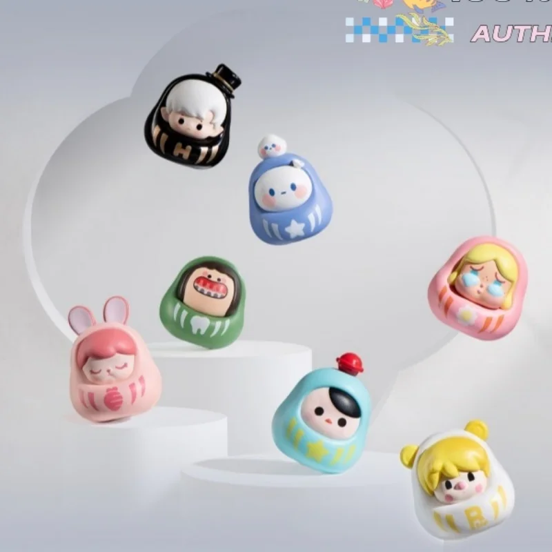 Фото Кукла POP MART POP BEAN Daruma 4-го поколения, серия Strike It Rich, эксклюзивная оригинальная кукла ручной работы POP PEAN, переработанная игрушка, подарок на удачу №1