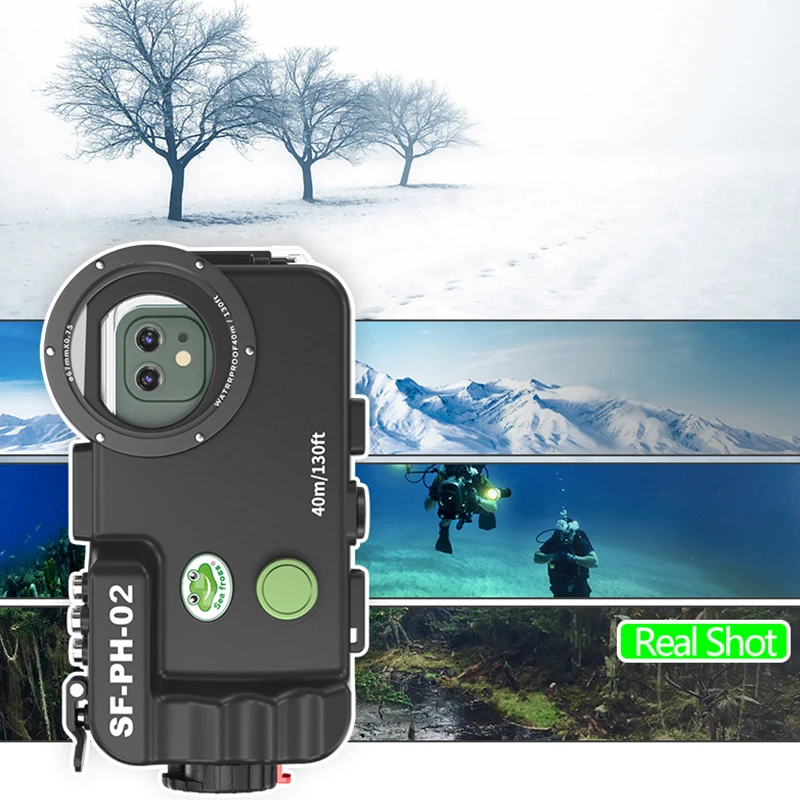 Seafrogs Case For iPhone 11 12 13 Mini Pro Max Underwater Case Waterproof Diving Cover Mobile Phone Housing With Wide-Angle Lens