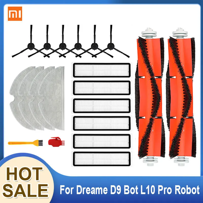 Vacuum Cleaner Parts Accessories For Xiaomi Dreame D9 Bot L10 Pro HEPA Filter Main Side Brush Mop Cloths Kit Robotic Spare Parts