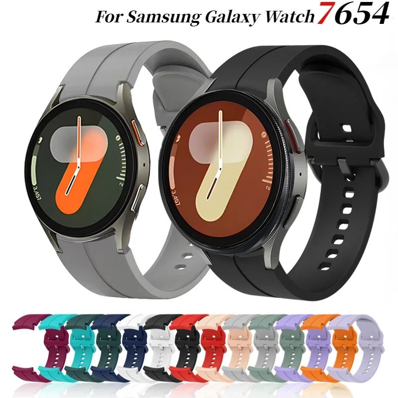 Original silicone strap For Samsung Galaxy Watch 4/5/6/7 40mm 44mm Soft bracelet Belts 5 Pro 45mm 6 Classic 47mm 43mm Band