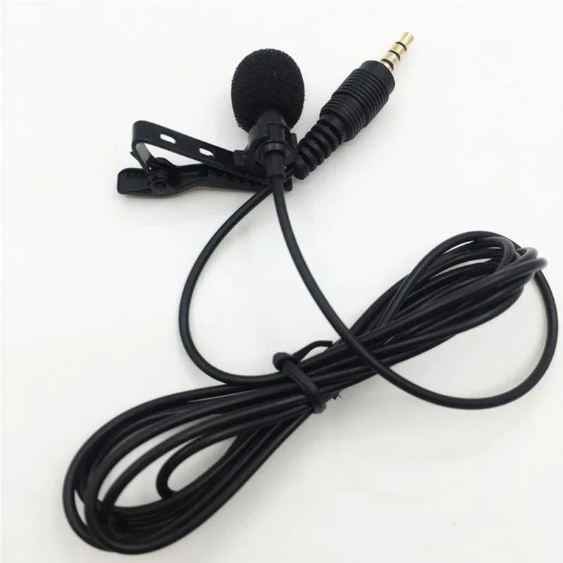 

3.5 mm Microphone Clip Tie Collar for Mobile Phone Speaking in Lecture 1.5m/3m Bracket Clip Vocal Audio Lapel Microphone