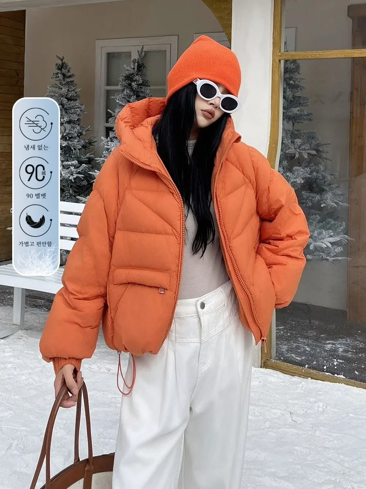 Duck Puff Feeling Тыквенный цвет Пуховик Женское зимнее высококачественное пуховое