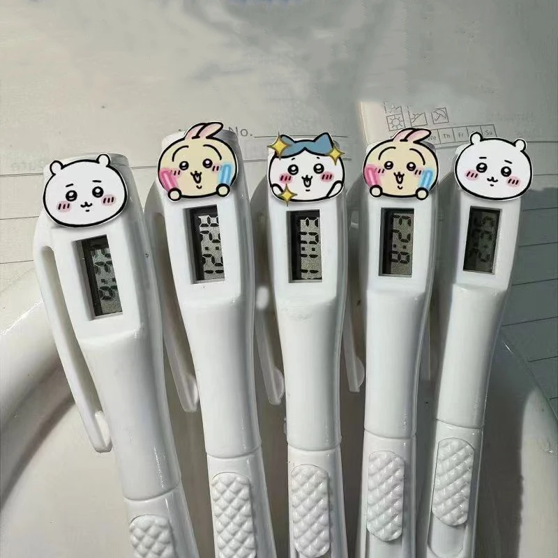 3 шт. MINISO chiikawa часы ручка черная usagi экзамен Ручка Push-Тип hachiware Аниме Фигурка kawaii