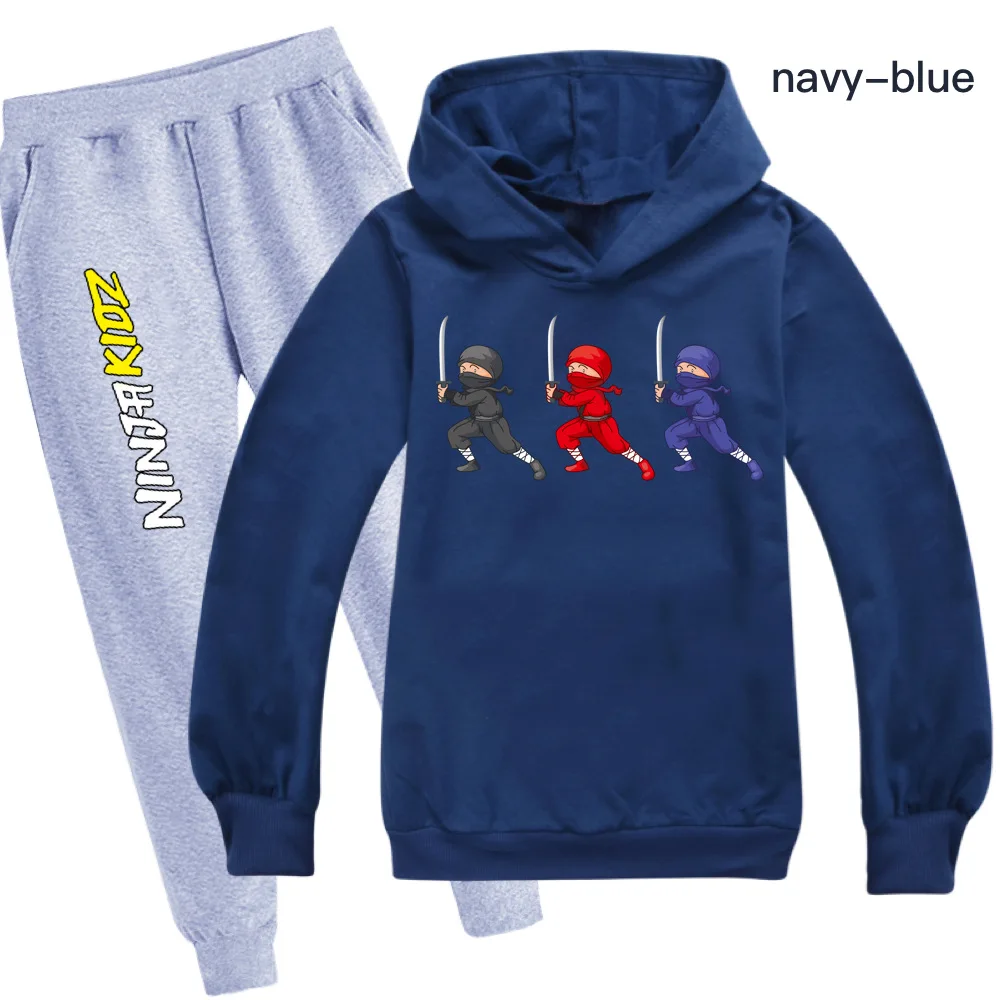 Ninja Kidz Casual Kids Clothes Boys Brand Tracksuit Tops Pants 2pcs Children Boy Spring Autumn Outfits Girls Hoodie Pants Sets