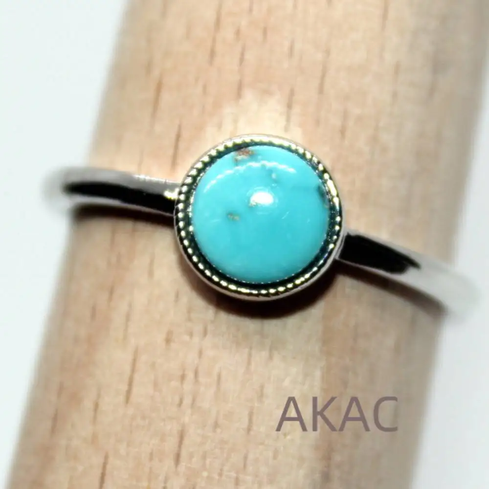 

3rings 100% Natural rare original turquoise white copper adjustable ring stone size approx6mm