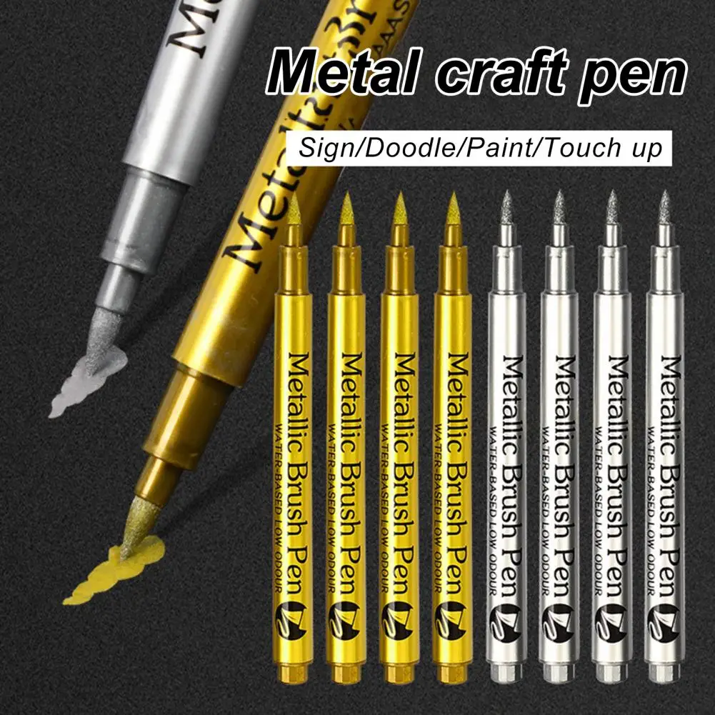 

Metallic Marker Pen Signature Pen Waterproof Write Fluently DIY Bright Color Car Wheel Tire Metallic Graffiti Painting Pen
