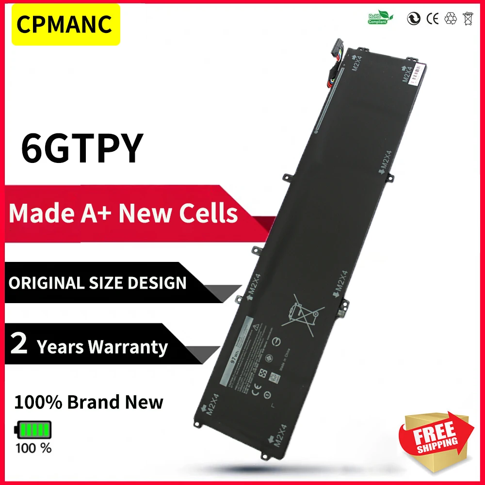 CPMANC 11 4 В 97 Втч 6GTPY 5XJ28 Аккумулятор для ноутбука Dell Precision 5510 XPS 15 9550 9560 9570