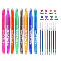 0 5mm erasable pen colorful drawing tools student writing office stationery blackred bluegreenpinkorangepurple gel pen