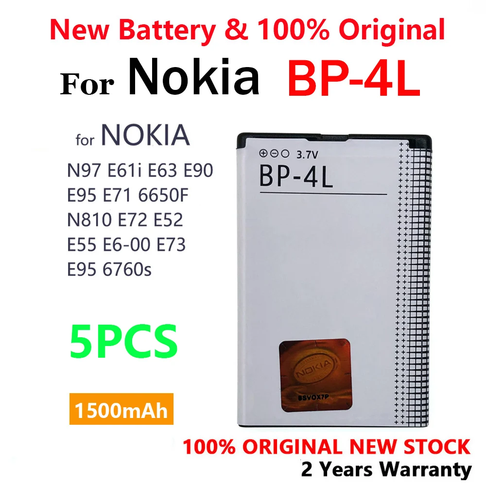 100% новый оригинальный аккумулятор 1500 мАч BP-4L BP4L BP 4L для Nokia E61i E63 E90 N810 E72 E52 E71 6650F