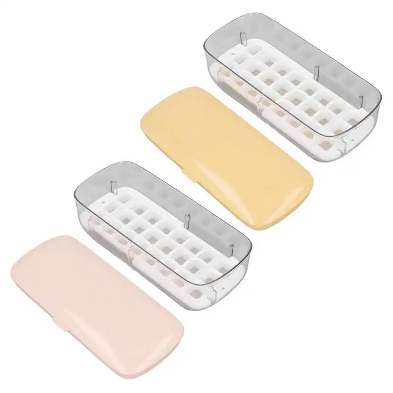 

Ice Mold Box DIY Space Saving Easy Cleaning Press Type Ice Maker ABS for Juices