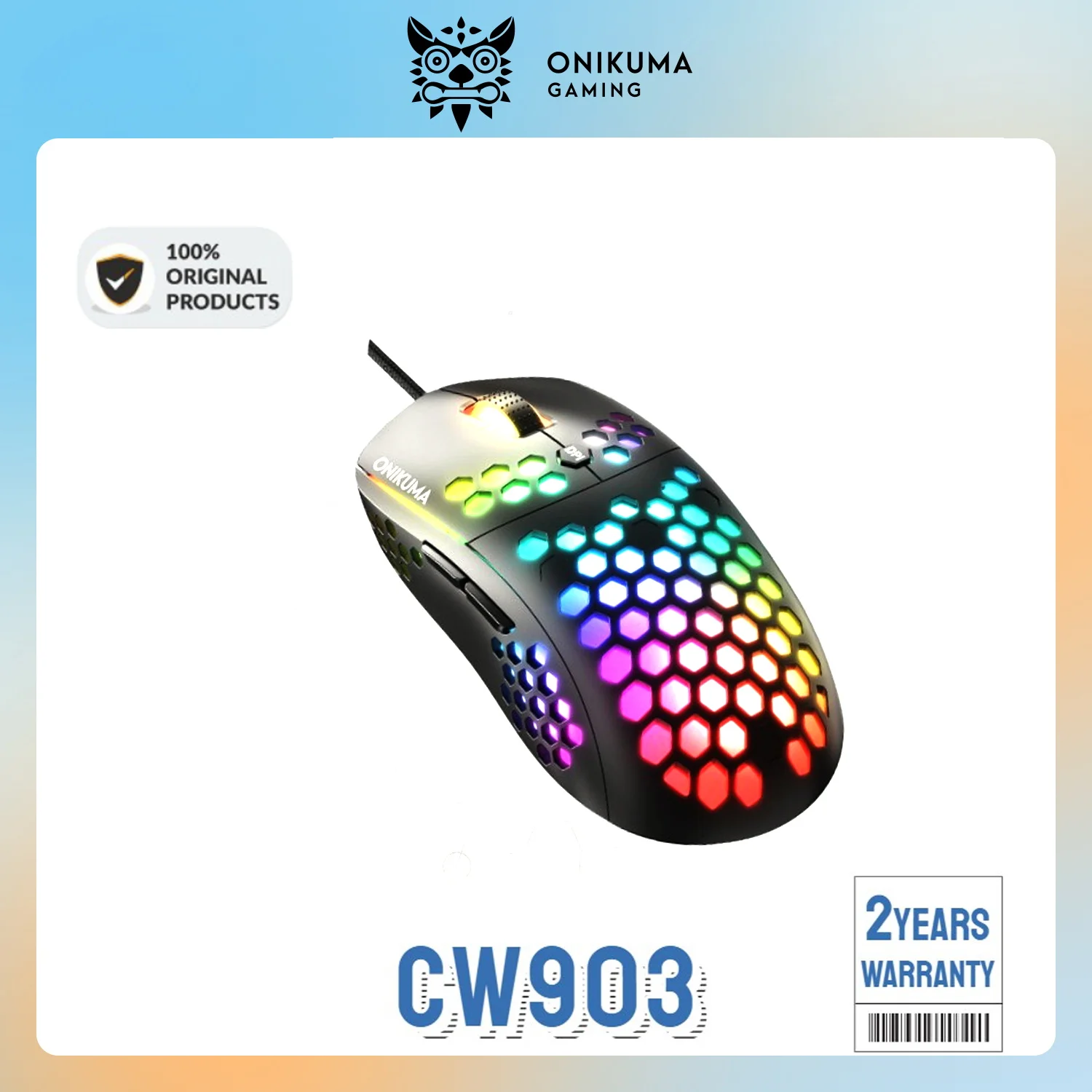 

Проводная игровая мышь Onikuma CW903, оптическая USB мышь для киберспорта, игровая мышь с 6 светодиодный подсветильник Ками RGB для ноутбука, ПК, игр
