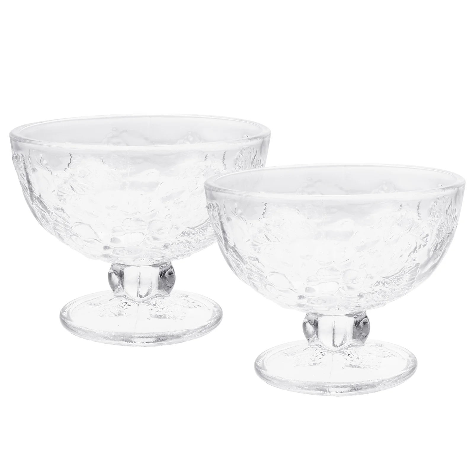 

2Pcs Glass Cups Home Dessert Cups Delicate Tea Cups Storage Cups