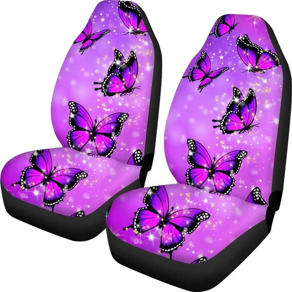 

2 Piece Purple Seat Covers for Cars for WomenAuto Seat Covers Full Set for FrontVehicle Seat Protector Interior Decor Car