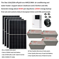 solar system for home complete kit 5000w 220v 110v solar panel 400w 500w 600w ups hybrid inverter mppt off grid system boat car