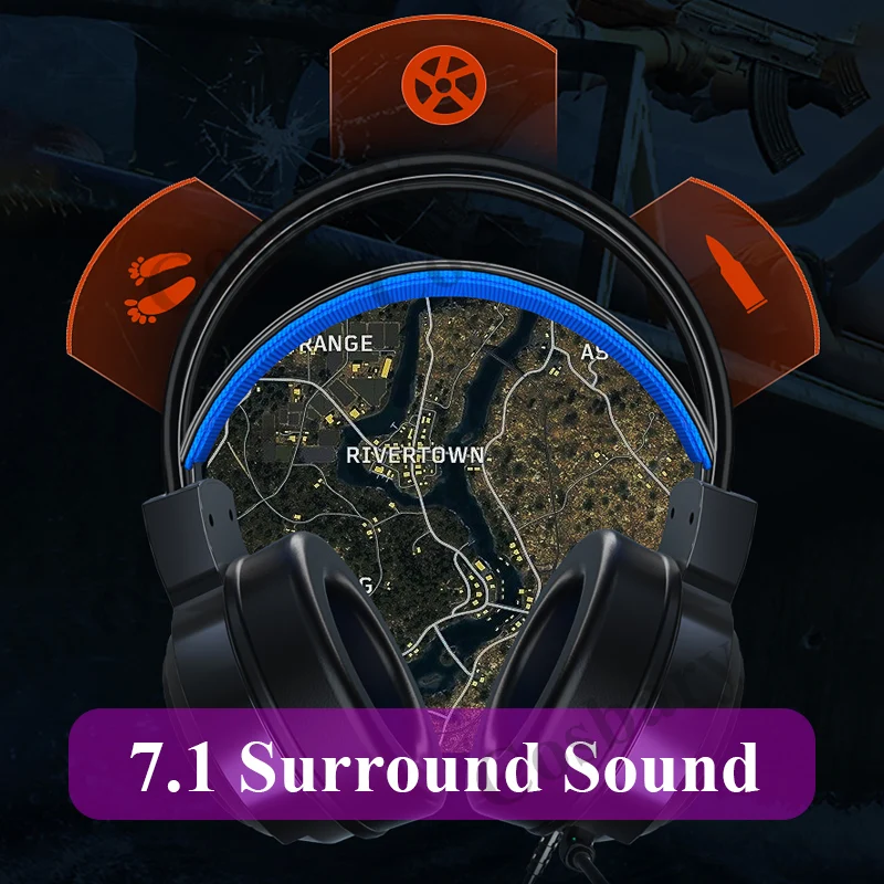 hot gaming headset gamer headphones 7 1 surround sound stereo wired earphones usb microphone colourful light for pc laptop ps4 free global shipping
