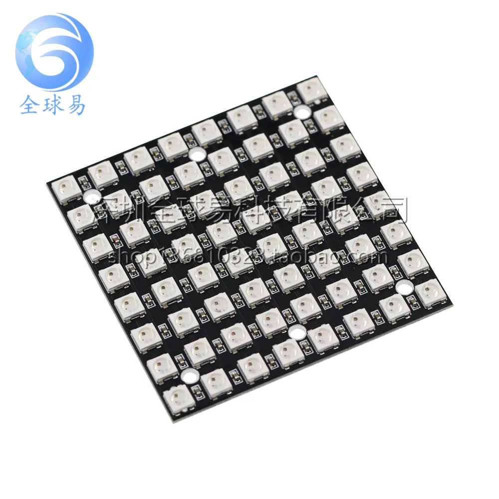64-битный светодиодный модуль Ws2812b 8x8 Xrgb 5050 Ws2812s Пиксельный экран Sunlephant