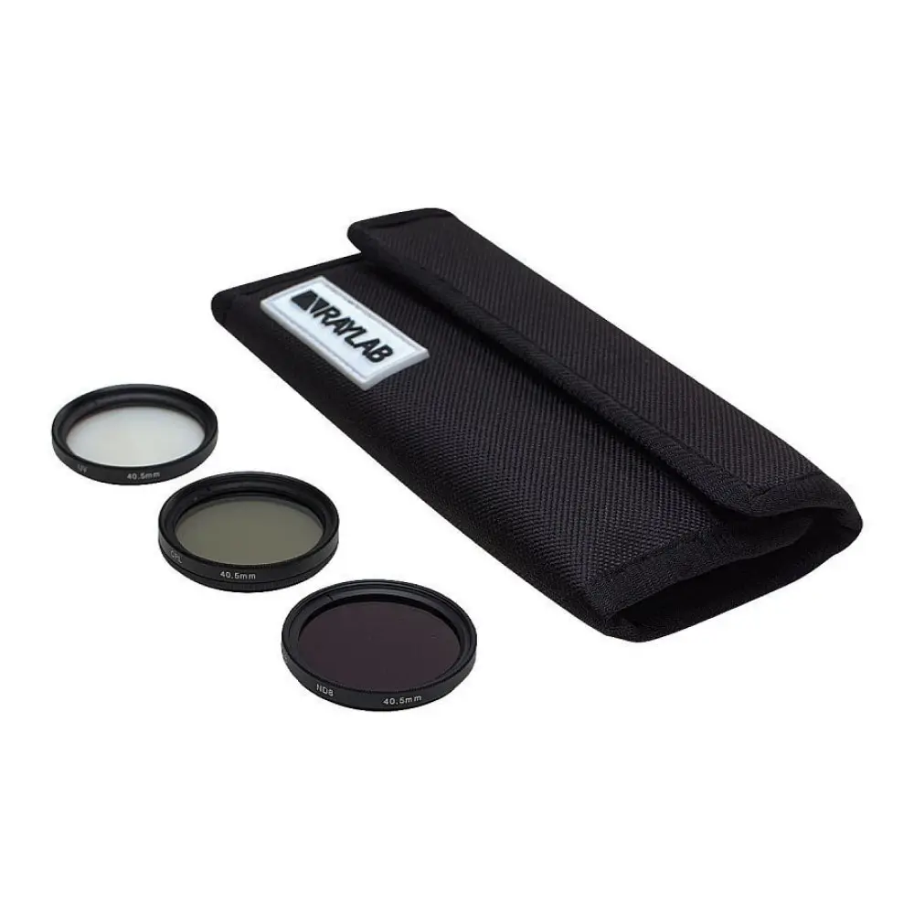 Набор из 3 фильтров RayLab (UV CPL ND8) 40.5-77 mm с пеналом защита объектива камеры |