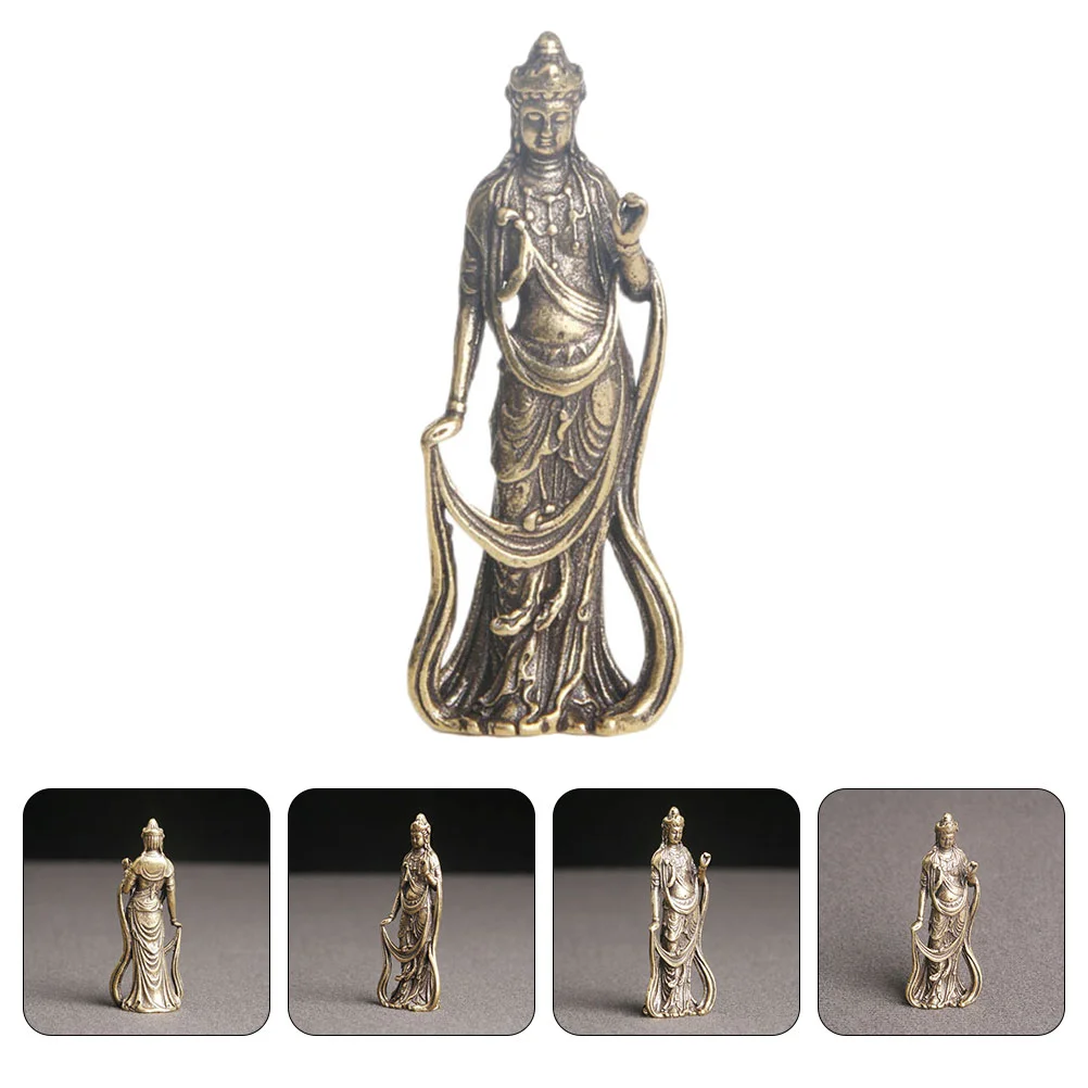

Statue Figurine Buddhabrass Decor Bodhisattva Home Goddessfeng Shui Guan Sculpture Kwan Kuan Ornament Desktopmeditation